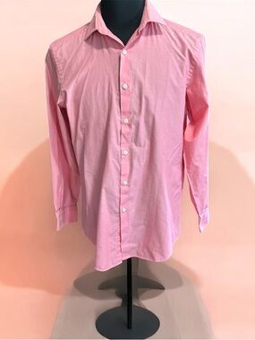Van Heusen Pink Men's Button Down Shirt Neck 15”-15.5” 32” X 33”